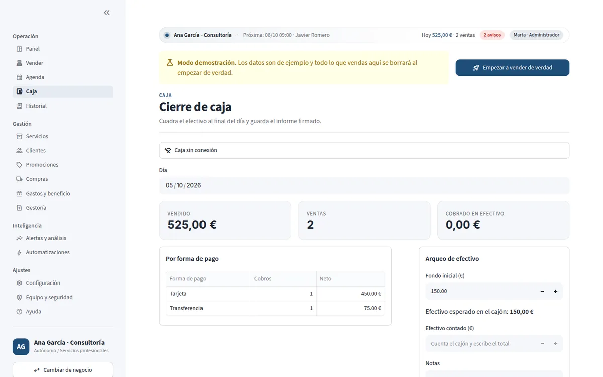 Cierre de caja