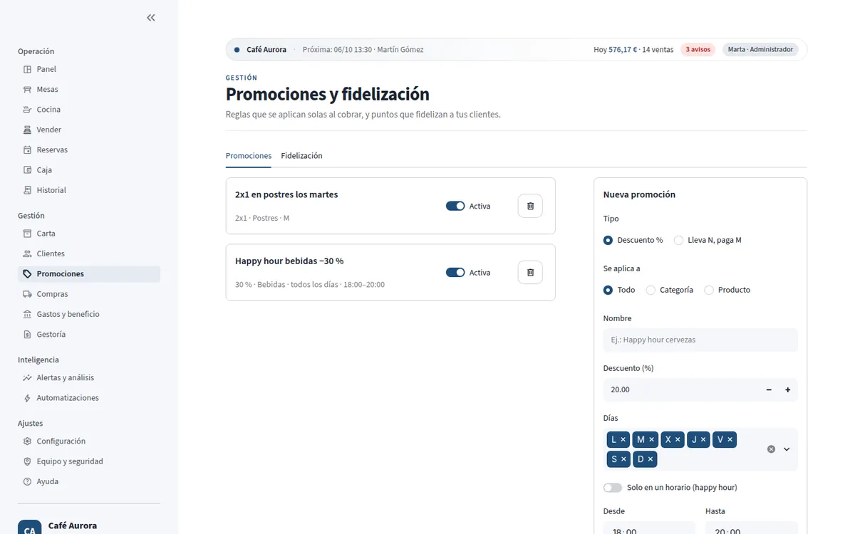 Promociones y fidelización