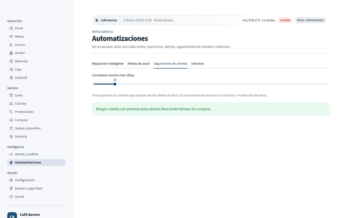 Seguimiento de clientes